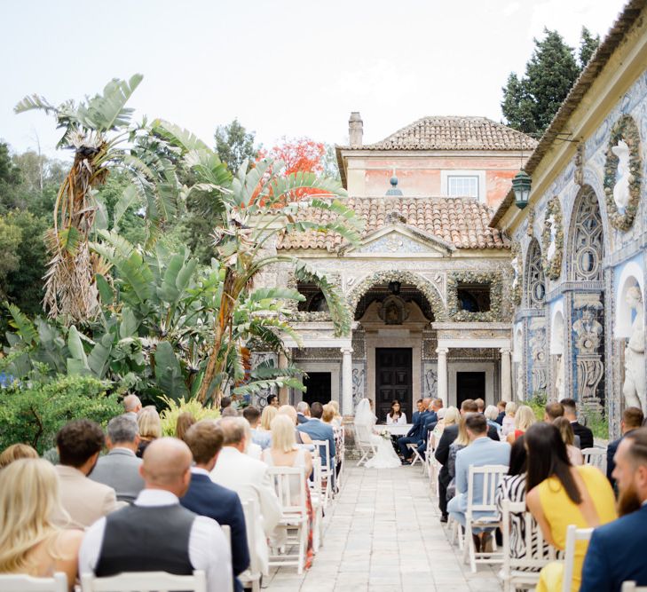 Outdoor Wedding Ceremony at Palácio Fronteira Lisbon Wedding Venue