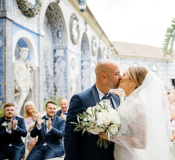 Bride and Kissing at the Wedding Ceremony