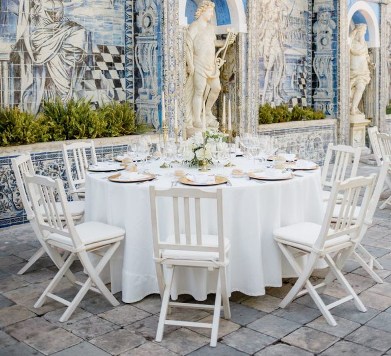 Outdoor Wedding Reception at Palácio Fronteira Lisbon Wedding Venue