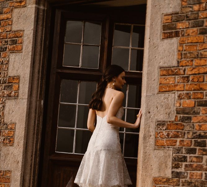 Fitted Corset Wedding Dress with Tiered Wedding Skirt | Emma Beaumont Wedding Dress Collection | Bridal Gowns | Stylish Wedding Dresses | Agnes Black Photography