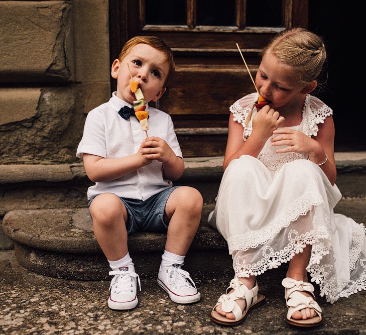 Cute Page Boy &amp; Flower Girl | Stylish Tuscan Wedding at Vignamaggio Planned by The Wedding Boutique Italy | Samuel Docker Photography | Paul Vann Films