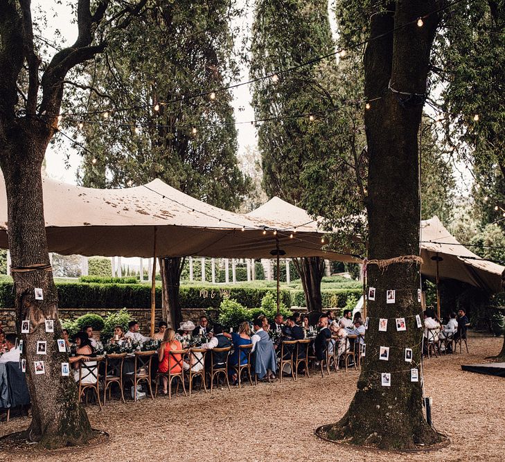 Outdoor Wedding Reception | Stylish Tuscan Wedding at Vignamaggio Planned by The Wedding Boutique Italy | Samuel Docker Photography | Paul Vann Films