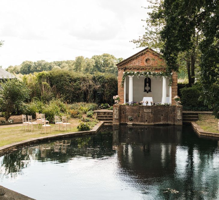 Micklefield Hall temple by the pond