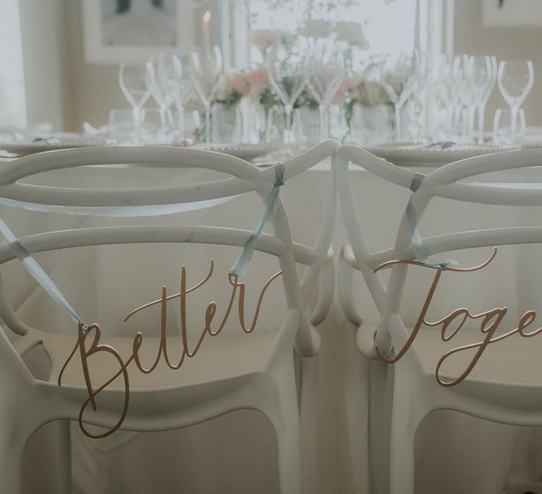 Wedding chair decor for bride and groom