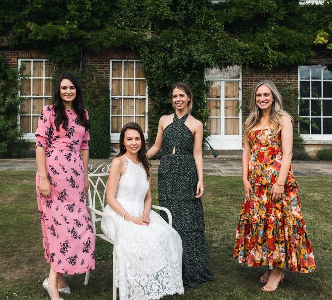 Wedding guests at Micklefield Hall micro wedding