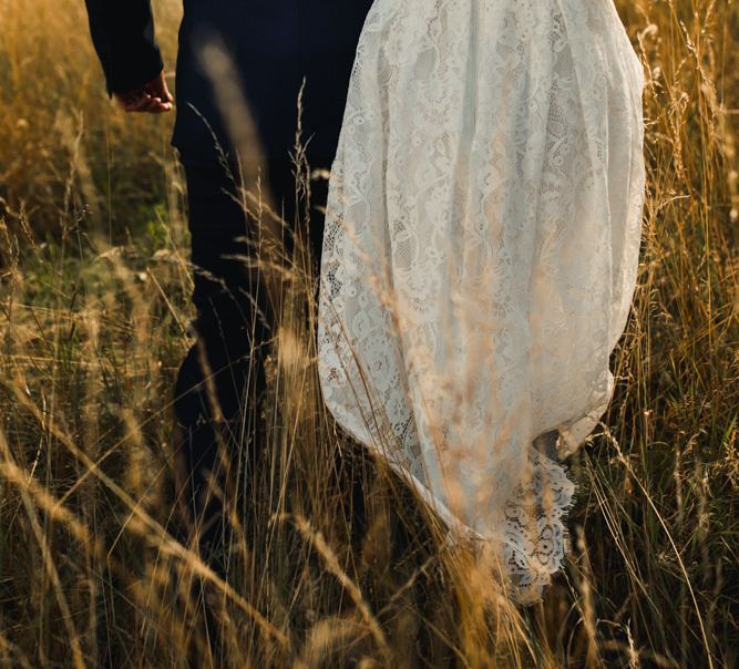 Lace back high street wedding dress for micro wedding