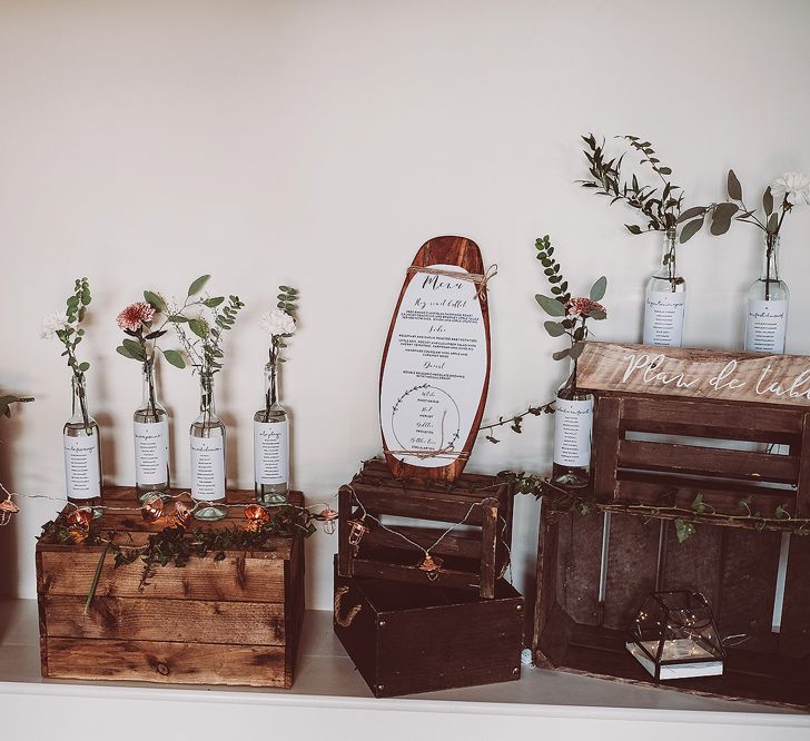 Bottle Table Plan // Brookfield Barn Wedding Venue With Rustic Styling And Bride In Enzoani With Images From Lemonade Pictures And Film By Kitebox Films