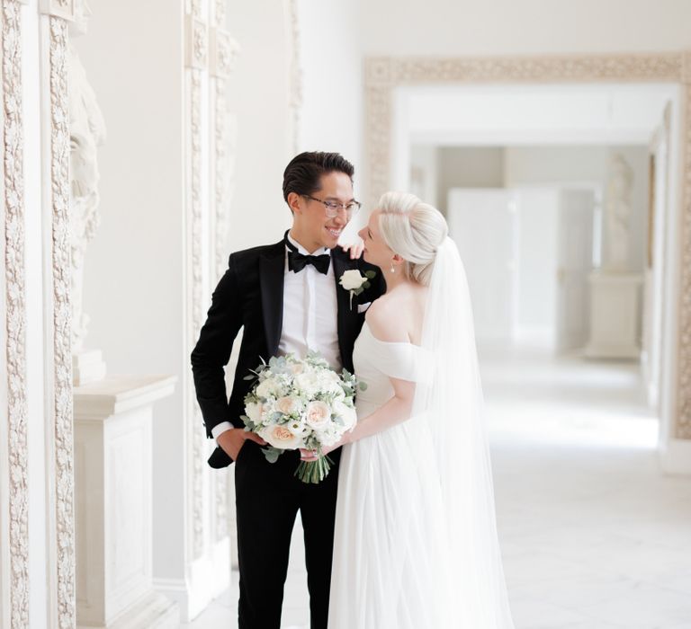 Bride and groom portrait at Froyle Park