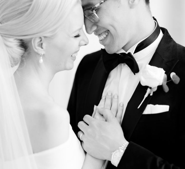 Intimate bride and groom portrait