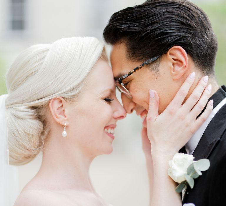 Intimate bride and groom portrait by White Stag Wedding Photography