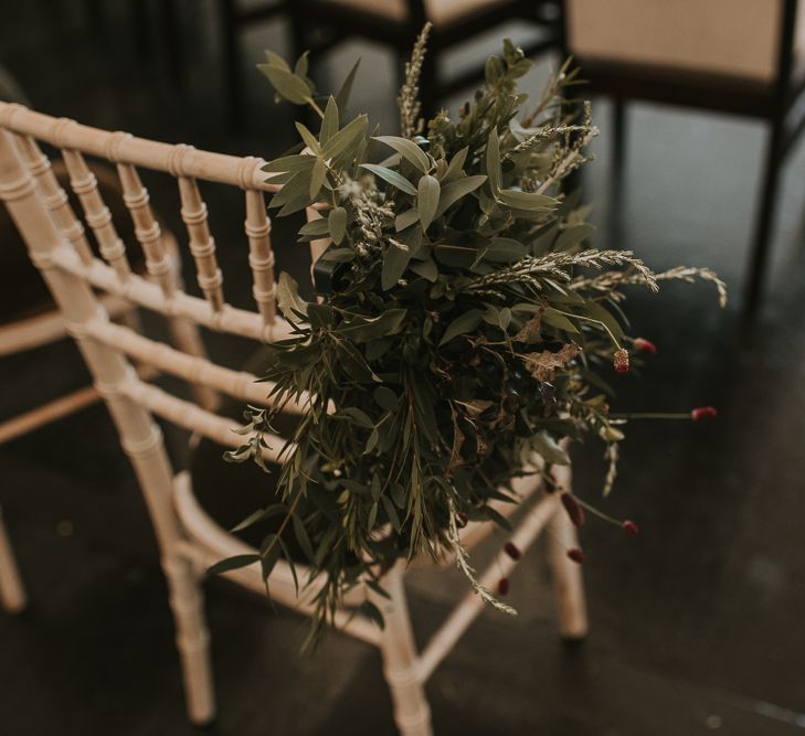 Aisle Chair with Foliage Decor