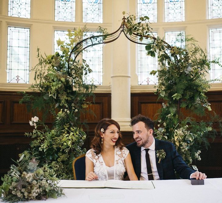 Bride and groom tie the knot at London ceremony