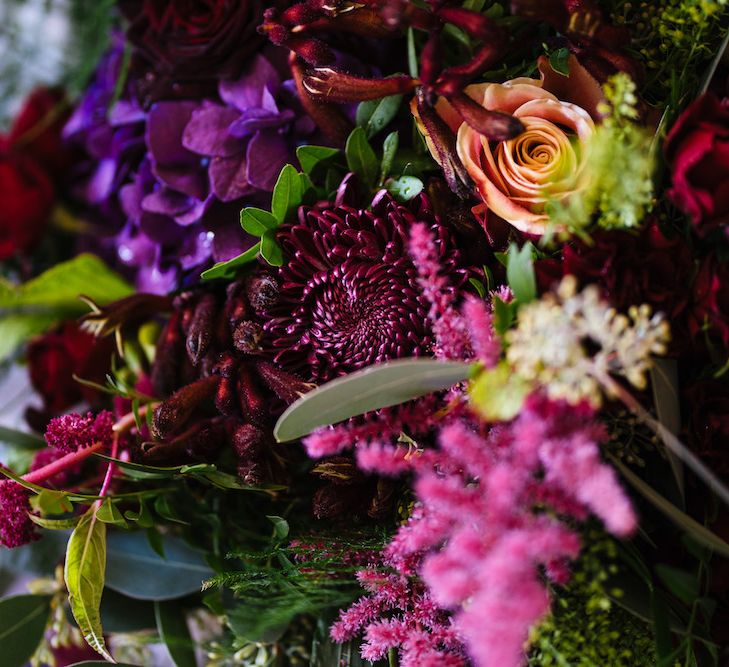 Bright Bouquet | Edison Bulb Floral Installation at Kingsthorpe Lodge Barn Wedding | Johnny Dent Photography