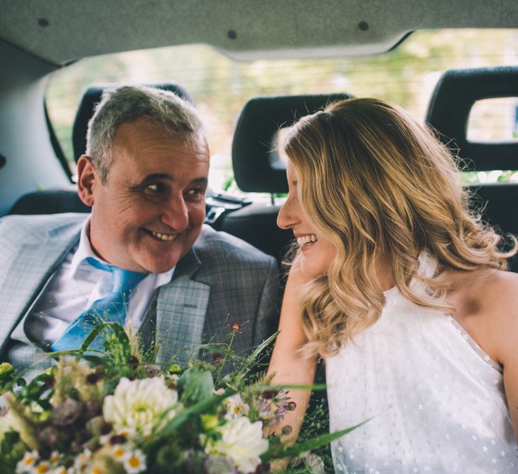 Bride With Father In Wedding Transport