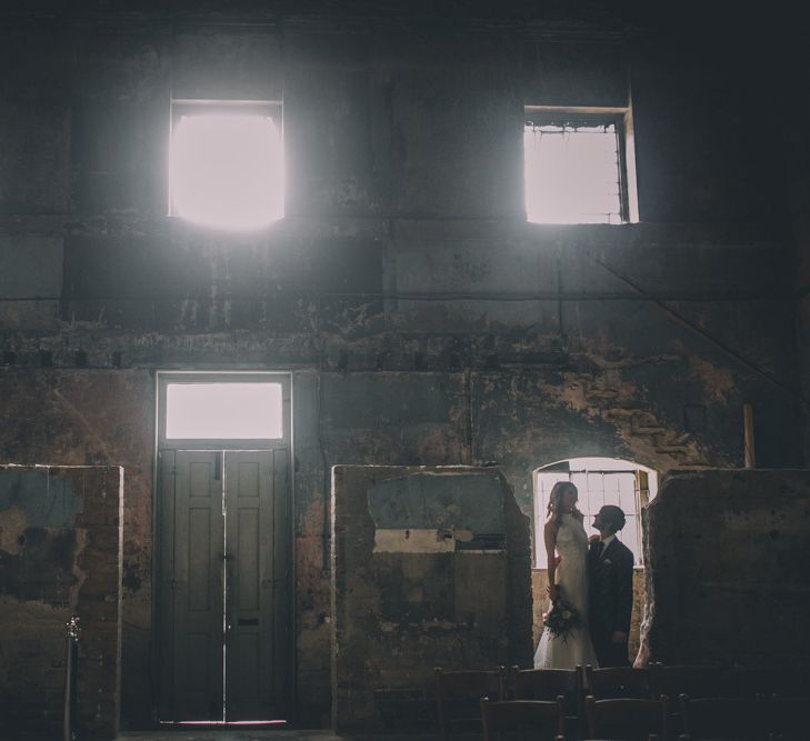 Bride and Groom Portrait At Asylum Chapel, London Venue