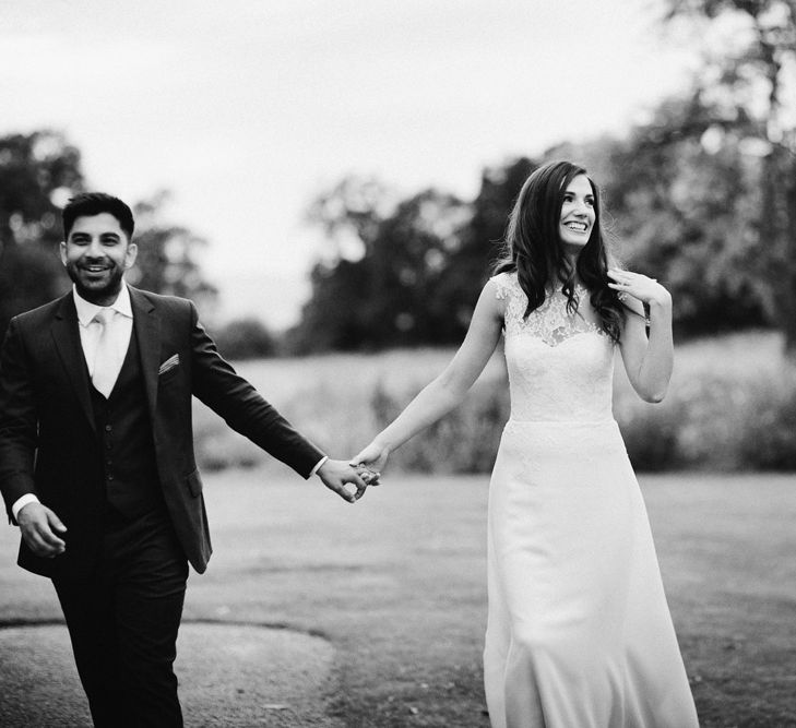 Pronovias Bride // Larkspur &amp; Delphinium Wedding Flowers Elmore Court Gloucestershire Bride Pronovias Calligraphy Pale Press Flowers By The Rose Shed Images David Jenkins