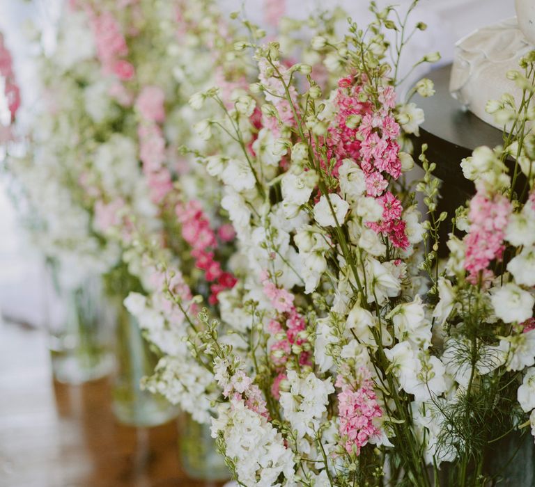 Larkspur &amp; Delphinium Wedding Flowers Elmore Court Gloucestershire Bride Pronovias Calligraphy Pale Press Flowers By The Rose Shed Images David Jenkins