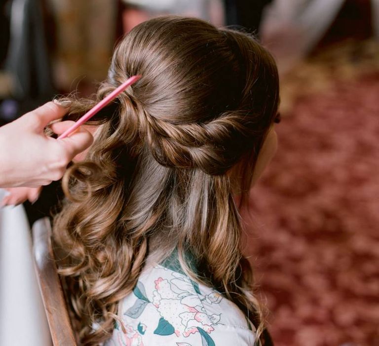 Braided bridal hair for Scottish wedding