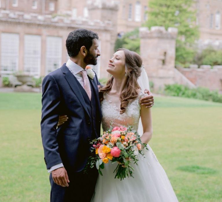 Bride and groom at Culzean Castle wedding in Scotland