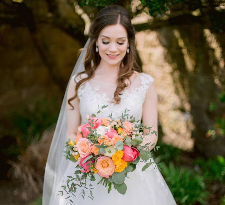 Bright peony bouquet