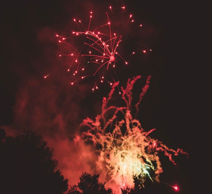 Fireworks | Quintessential English Country Wedding in Glass Marquee at Family Home | Maryanne Weddings Photography