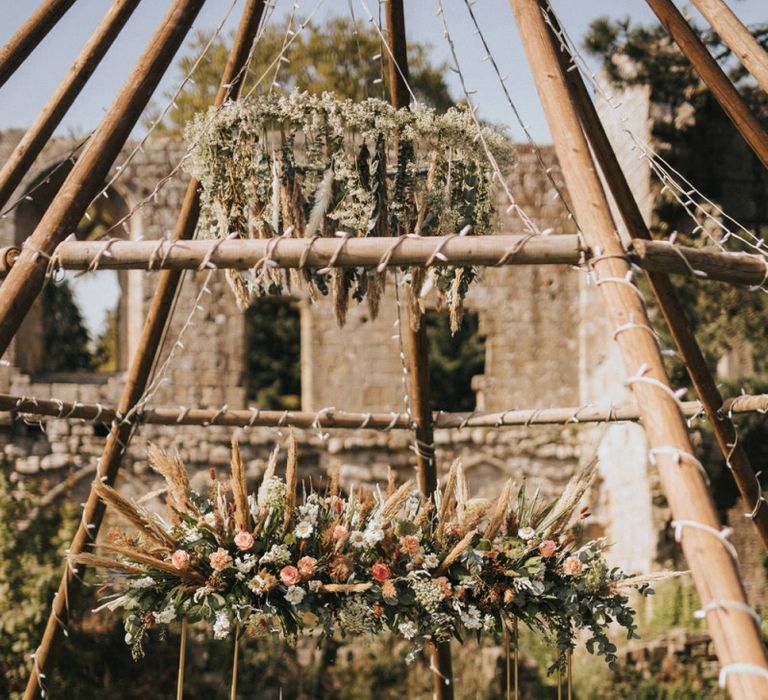 Naked Tipi with Outdoor Reception Table