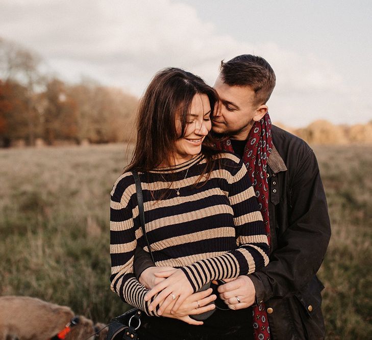 Dog walking engagement shoot by Emily Rose Photography