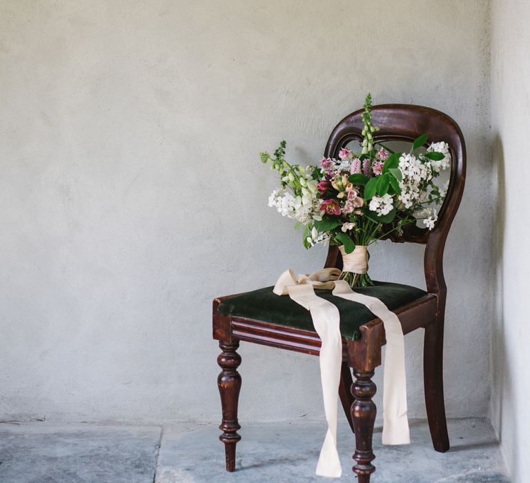 Wedding Bouquet by The Garden Gate Flower Company | Timeless English Country Garden Inspiration at Boconnoc House and Estate in Cornwall, Styled by On Serpentine Shores | Debs Alexander Photography