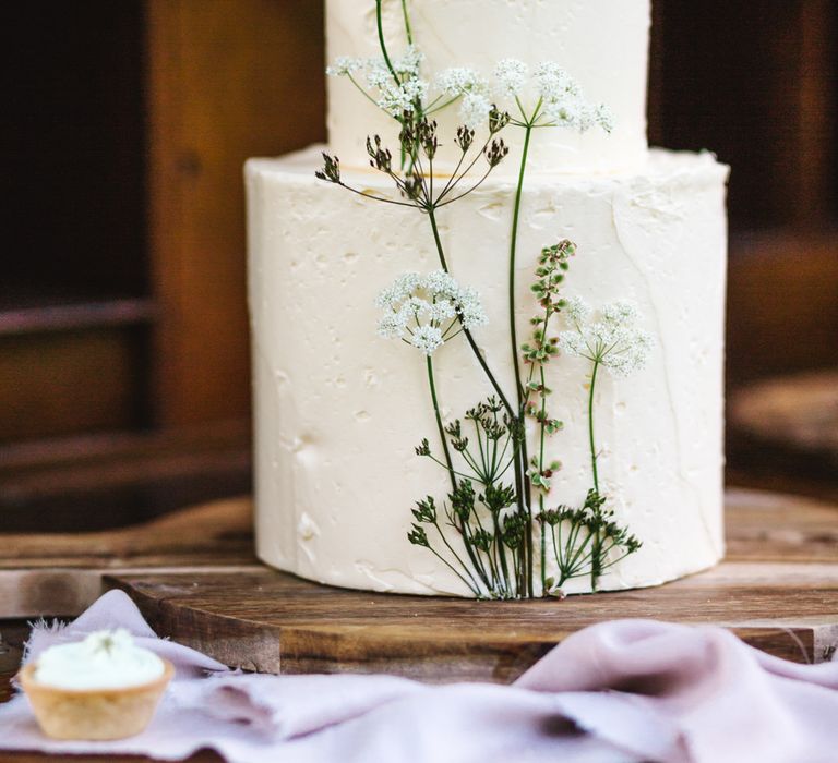 Elegant Two Tier Peboryon Wedding Cake | Timeless English Country Garden Inspiration at Boconnoc House and Estate in Cornwall, Styled by On Serpentine Shores | Debs Alexander Photography