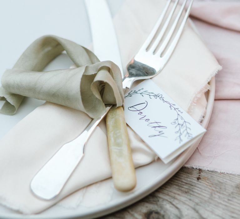 Cutlery Tied in Ribbon | Timeless English Country Garden Inspiration at Boconnoc House and Estate in Cornwall, Styled by On Serpentine Shores | Debs Alexander Photography