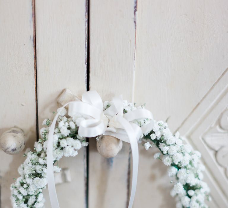 Gypsophila Flower Crown | Pink ASOS Bridesmaid Dresses | Pink &amp; White At Home Marquee Wedding by Pretty Creative Styling | Jo Bradbury Photography