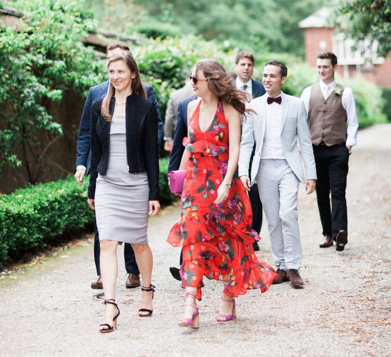 Wedding Guests | Pink &amp; White At Home Marquee Wedding by Pretty Creative Styling | Jo Bradbury Photography