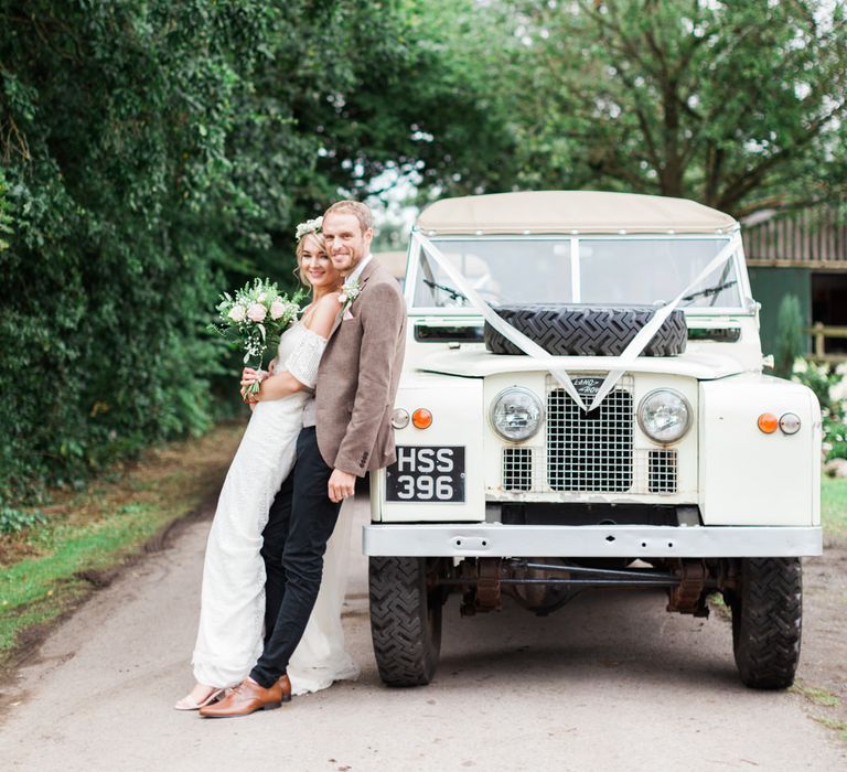 Bride in Bespoke Felicity Cooper Bridal Gown | Groom in Tween Waistcoat &amp; Blazer | Pink ASOS Bridesmaid Dresses | Pink &amp; White At Home Marquee Wedding by Pretty Creative Styling | Jo Bradbury Photography