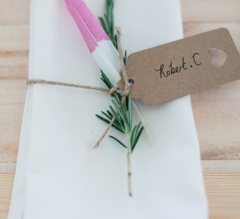 Place Setting | Pink &amp; White At Home Marquee Wedding by Pretty Creative Styling | Jo Bradbury Photography