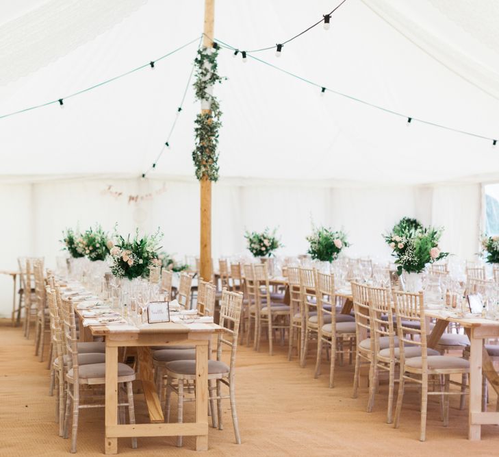 Trestle Tables | Pink &amp; White At Home Marquee Wedding by Pretty Creative Styling | Jo Bradbury Photography