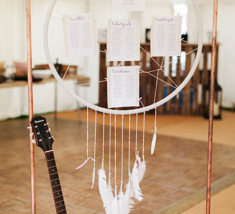 Dream Catcher Table Plan | Pink &amp; White At Home Marquee Wedding by Pretty Creative Styling | Jo Bradbury Photography