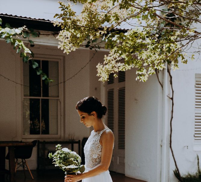 Bride in Elbeth Gillis Couture Bridal Gown | Destination Wedding at The Modern Heirloom at Overgaauw Wine Estate in South Africa | Fiona Clair Photography