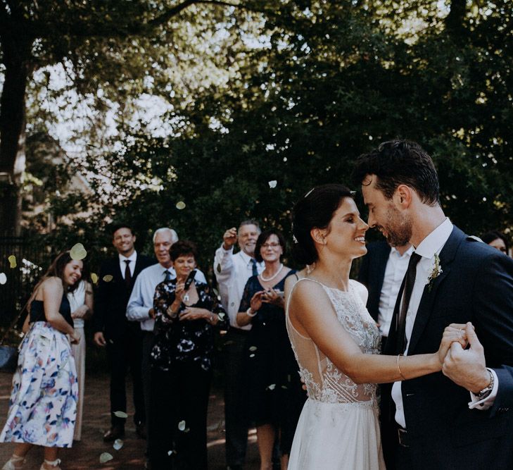 Bride in Elbeth Gillis Couture Bridal Gown | Groom in Hugo Boss Suit | Destination Wedding at The Modern Heirloom at Overgaauw Wine Estate in South Africa | Fiona Clair Photography