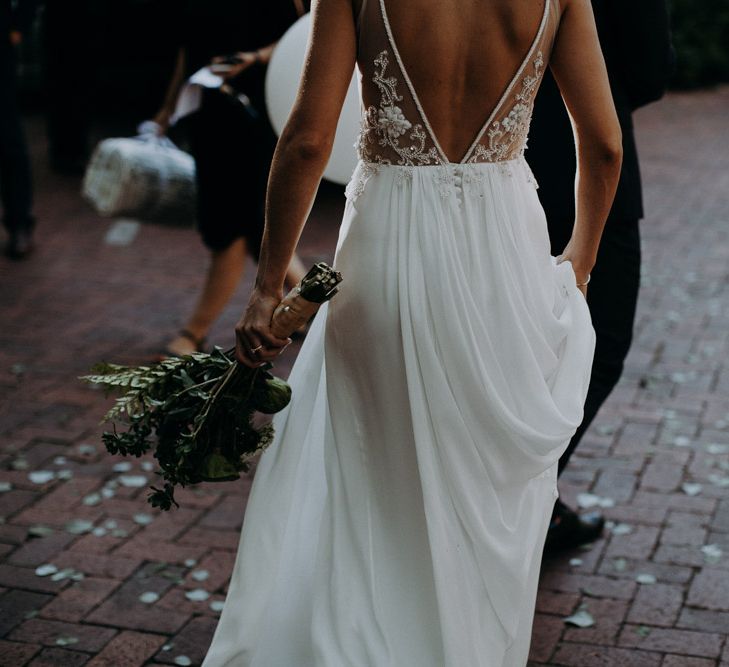 Bride in Elbeth Gillis Couture Bridal Gown | Destination Wedding at The Modern Heirloom at Overgaauw Wine Estate in South Africa | Fiona Clair Photography