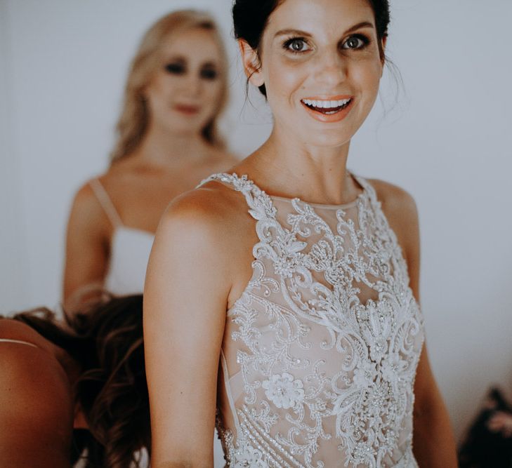 Bride in Elbeth Gillis Couture Bridal Gown | Destination Wedding at The Modern Heirloom at Overgaauw Wine Estate in South Africa | Fiona Clair Photography