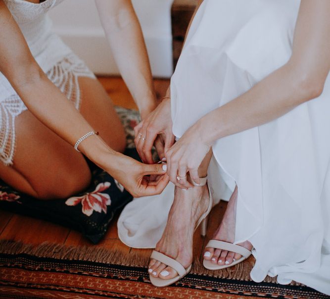 Bride in Elbeth Gillis Couture Bridal Gown | Destination Wedding at The Modern Heirloom at Overgaauw Wine Estate in South Africa | Fiona Clair Photography