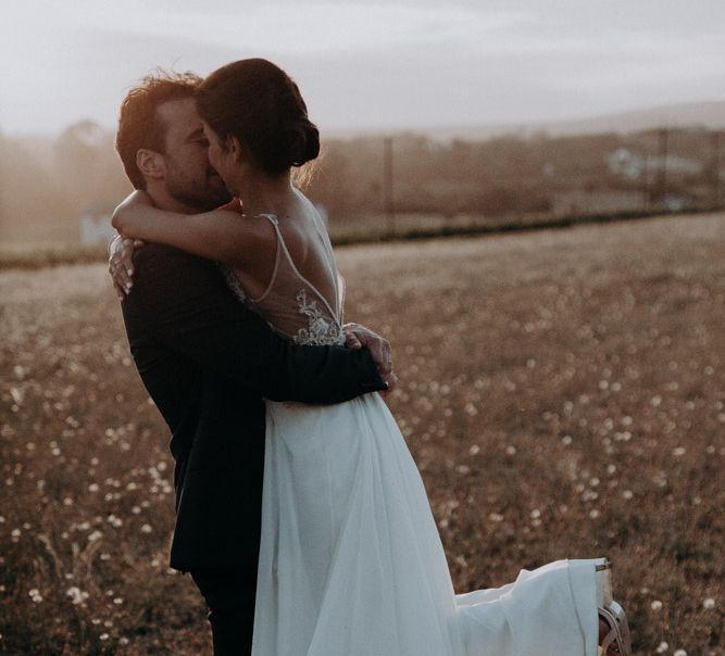 Bride in Elbeth Gillis Couture Bridal Gown | Groom in Hugo Boss Suit | Destination Wedding at The Modern Heirloom at Overgaauw Wine Estate in South Africa | Fiona Clair Photography