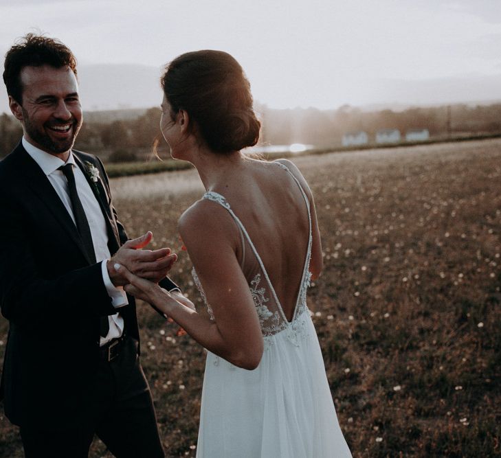 Bride in Elbeth Gillis Couture Bridal Gown | Groom in Hugo Boss Suit | Destination Wedding at The Modern Heirloom at Overgaauw Wine Estate in South Africa | Fiona Clair Photography