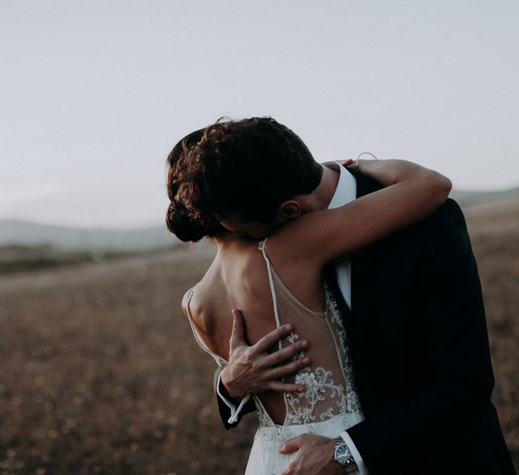 Bride in Elbeth Gillis Couture Bridal Gown | Groom in Hugo Boss Suit | Destination Wedding at The Modern Heirloom at Overgaauw Wine Estate in South Africa | Fiona Clair Photography