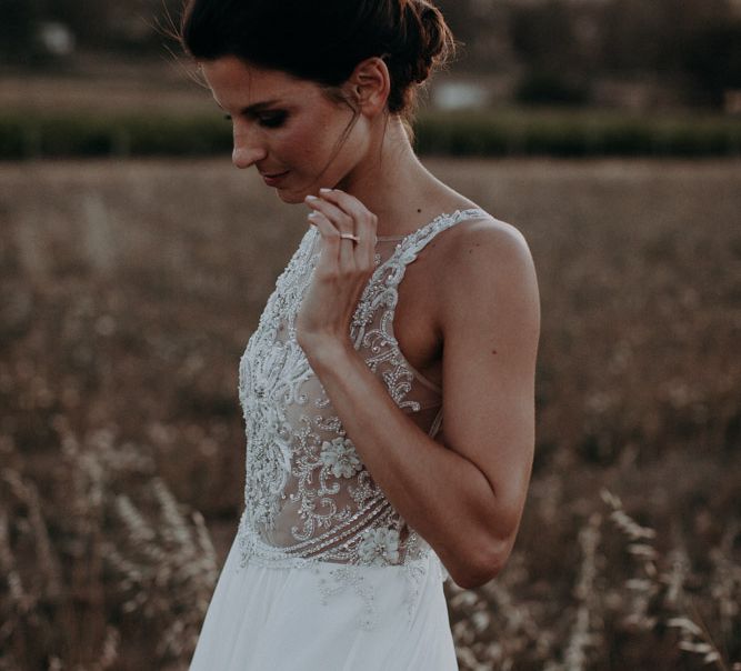 Bride in Elbeth Gillis Couture Bridal Gown | Destination Wedding at The Modern Heirloom at Overgaauw Wine Estate in South Africa | Fiona Clair Photography