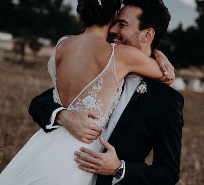 Bride in Elbeth Gillis Couture Bridal Gown | Groom in Hugo Boss Suit | Destination Wedding at The Modern Heirloom at Overgaauw Wine Estate in South Africa | Fiona Clair Photography