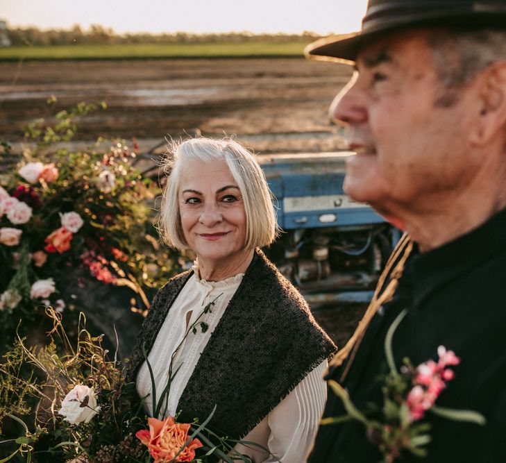 couple at vow renewal for golden wedding anniversary