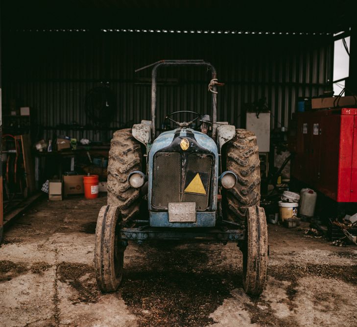 Tactor at cattle shed