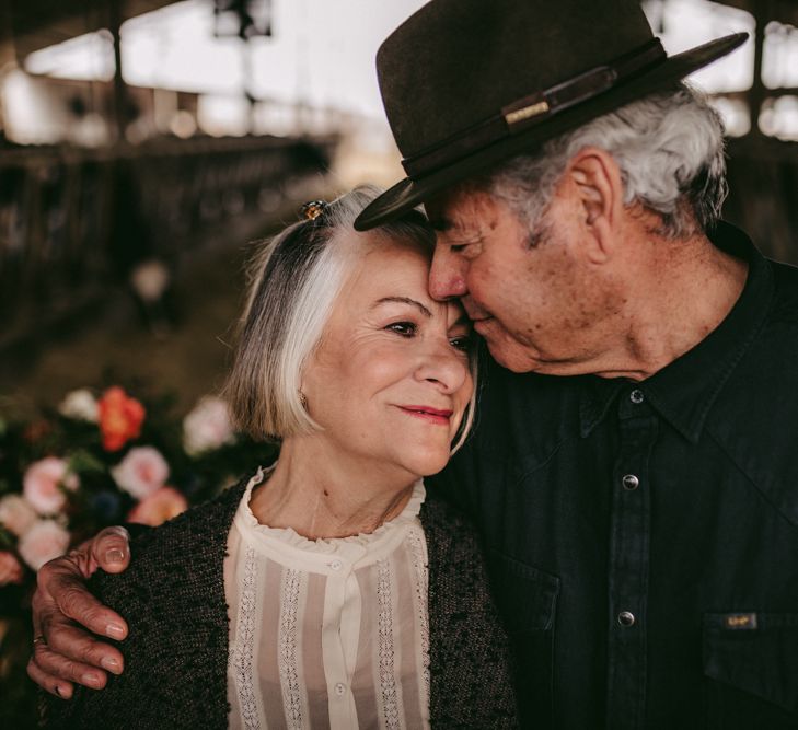 Intimate portrait of couple celebrating their golden wedding anniversary