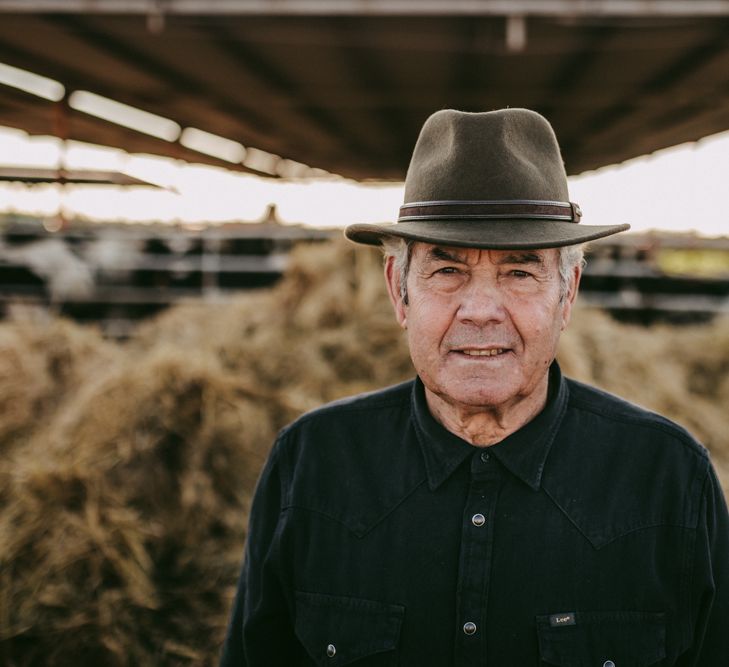 Man in hat for golden wedding anniversary